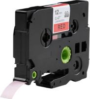 Huismerk Label Tape voor Brother TZe-435 | 12 mm x 8 m | Wit op Rood - 1 stuk