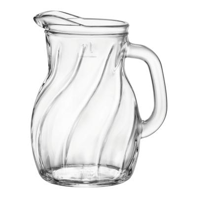 Waterkan - 1 liter - D15 x H19 cm - glas - schenkkan - sapkan - kannen
