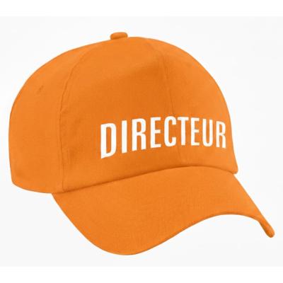 Verkleed petje kinderen - Directeur - oranje - baseball cap - Koningsdag/themafeest Verkleed petje kinderen - Directeur - oranje - baseball cap - Koningsdag/themafeest