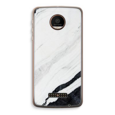 Elegante marmer: Motorola Moto Z Force Transparant Hoesje