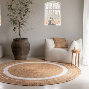 Rond Jute Vloerkleed Wit Bohemian Vloerkleed - 123vloerkleed.nl is de online webshop voor vloerkleden en woonaccessoires.