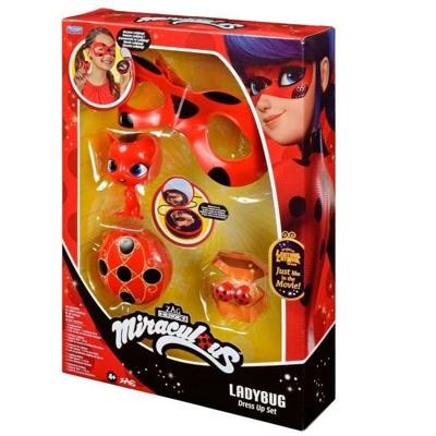 Lieveheersbeestje Kostuum - Yoyo Spiegelmasker Kwami Tikki Oorbellen - BANDAI - Miraculous Ladybug - Transformatie Set