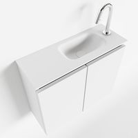 Toiletmeubel Mondiaz Ture | 60 cm | Meubelkleur Talc | Eden wastafel Talc Rechts | 1 kraangat Toiletmeubel Mondiaz Ture | 60 cm | Meubelkleur Talc | Eden wastafel Talc Rechts | 1 kraangat