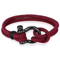 Nautische heren armband Paracord Edelstaal Anker Bordeaux-21cm - thumbnail