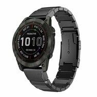 Stainless steel schakelband - Zwart - Garmin Quatix 8 - 47mm