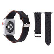 Dot Pattern Leren bandje - Zwart - Geschikt voor Apple Watch 42mm / 44mm / 45mm / 49mm