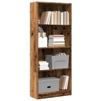 Boekenkast 60x24x143 cm bewerkt hout oud houtkleurig