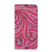 iPhone 13 Bookcase Swirl Pink