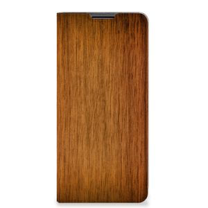 Motorola Edge 30 Pro Book Wallet Case Donker Hout