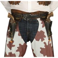 Cowboy pistolen set - Dubbele revolver holsters inclusief pistolen - 29 cm - volwassenen