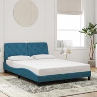 Bedframe zonder matras fluweel blauw 140x190 cm