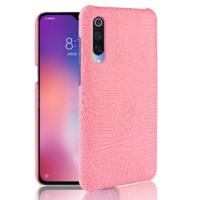 Shockproof Crocodile Texture PC + PU Case for Xiaomi Mi 9 (Pink)