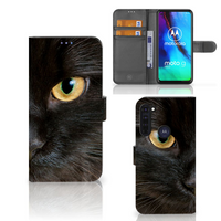 Motorola Moto G Pro Telefoonhoesje met Pasjes Zwarte Kat - thumbnail