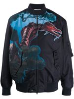 Valentino Garavani veste bomber imprimée - Bleu