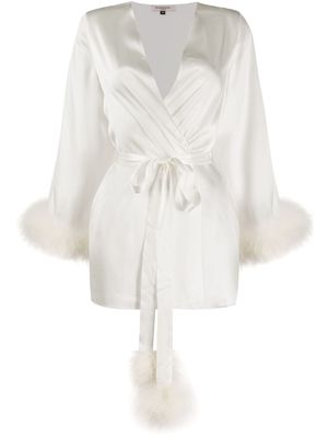 Gilda & Pearl peignoir en satin Pillow Talk - Blanc