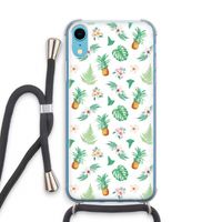 Ananas bladeren: iPhone XR Transparant Hoesje met koord