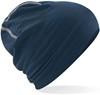 Beechfield CB366 Hemsedal Cotton Beanie - French Navy/White - One Size - thumbnail