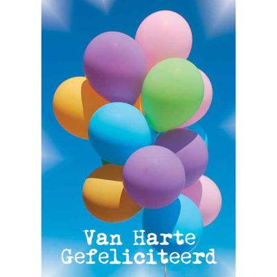 Wenskaarten Gefeliciteerd pak a 10 stuks