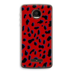 Red Leopard: Motorola Moto Z Force Transparant Hoesje