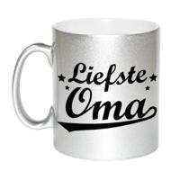 Liefste oma cadeau koffiemok - drink beker - zilver - 300 ml - verjaardag - moederdag
