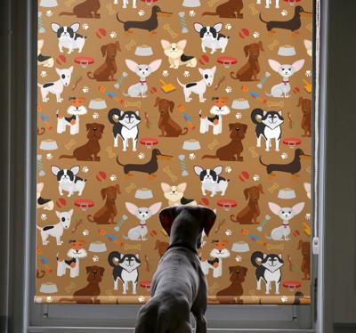 Rolgordijn babykamer Ander patroon van schattige honden