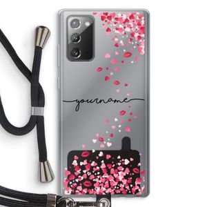 Hartjes en kusjes: Samsung Galaxy Note 20 / Note 20 5G Transparant Hoesje met koord