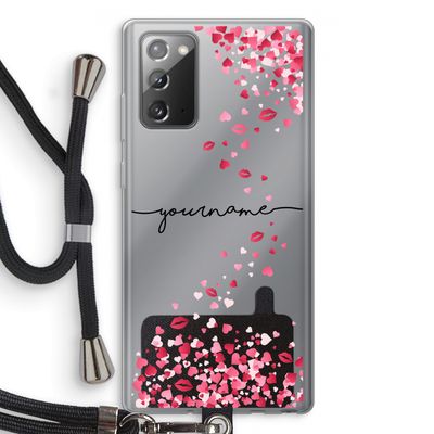 Hartjes en kusjes: Samsung Galaxy Note 20 / Note 20 5G Transparant Hoesje met koord