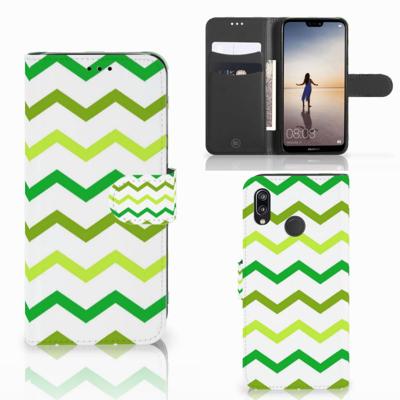 Huawei P20 Lite | Telefoon Hoesje | Zigzag Groen