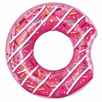 Opblaasbare roze donut 107 cm - thumbnail