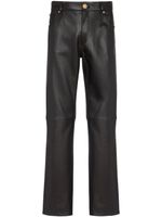 Balmain pantalon droit en peau d'agneau - Noir - thumbnail