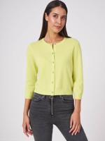Korte cardigan met ronde hals van biologisch cashmere