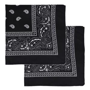 Bandana - 2x - zwart - boeren zakdoek - dames/heren - vierkant - cowboy verkleedkleding