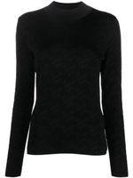 Versace pull La Greca en jacquard - Noir