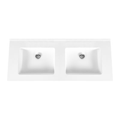 Wastafel Boss & Wessing Zonder Kraangaten 45.5x120 cm Solid Surface Wit Boss & Wessing