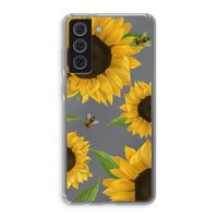 Sunflower and bees: Samsung Galaxy S21 FE Transparant Hoesje