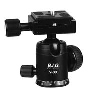 B.I.G. V-30 statiefkop Zwart Metaal 1/4, 3/8" bal - thumbnail