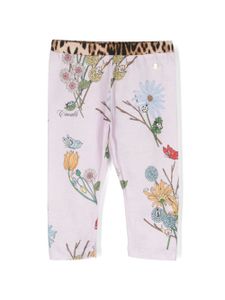 Roberto Cavalli Junior legging en coton à fleurs - Violet