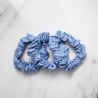 Bamboe Scrunchies Blauw (3 Stuks) Groot