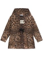 Dolce & Gabbana Kids robe à imprimé léopard - Marron