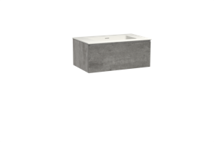 Storke Edge zwevend badmeubel 85 x 52 cm beton donkergrijs met Mata enkele wastafel in solid surface