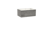 Storke Edge zwevend badmeubel 85 x 52 cm beton donkergrijs met Mata enkele wastafel in solid surface