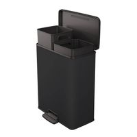 Curver Decobin Duo Prullenbak - 26L+26L - Rechthoekig - Zwart