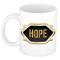 Naam cadeau mok / beker Hope met gouden embleem 300 ml