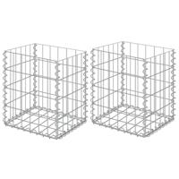 VidaXL Schanskorven 2 st 30x30x40 cm gegalvaniseerd staal