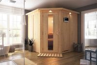 Karibu | Jarin Sauna met Dakkraag | Energiesparende Deur | Kachel 9 kW Externe Bediening - thumbnail