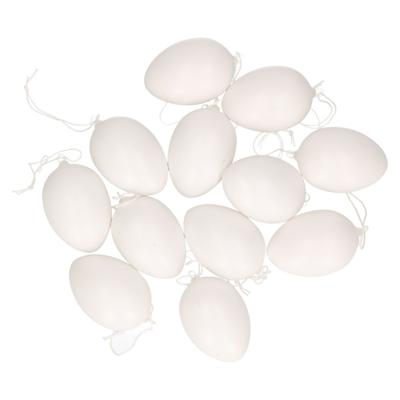 Paaseieren DIY - 12x stuks - 6 cm - blanco wit om te beschilderen - Paasversiering
