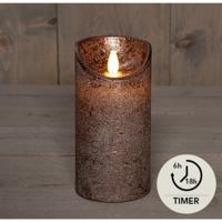 LED Rustiek stompkaars brons 7,5x15cm