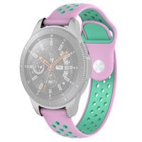 Dubbele kleur polsband horloge band voor Galaxy Watch 46mm (mintgroen + lichtroze)