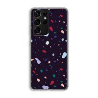 Dark Rounded Terrazzo: Samsung Galaxy S21 Ultra Transparant Hoesje