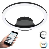 EGLO connect.z Parrapos-Z Smart Plafondlamp - 34 cm - Zwart|Wit